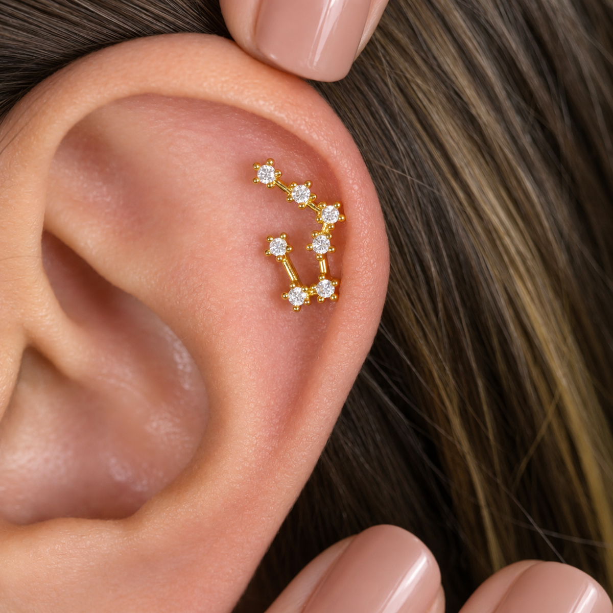 Zodiac constellation stud earring - ear styling
