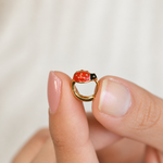 Ladybug Cartilage Hoop Earring for Helix & Tragus, 18G, 7mm, Gold, Single