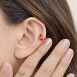 Ladybug Cartilage Hoop Earring for Helix & Tragus, 18G, 7mm, Gold, Single