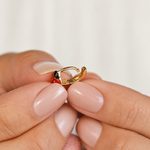 Ladybug Cartilage Hoop Earring for Helix & Tragus, 18G, 7mm, Gold, Single