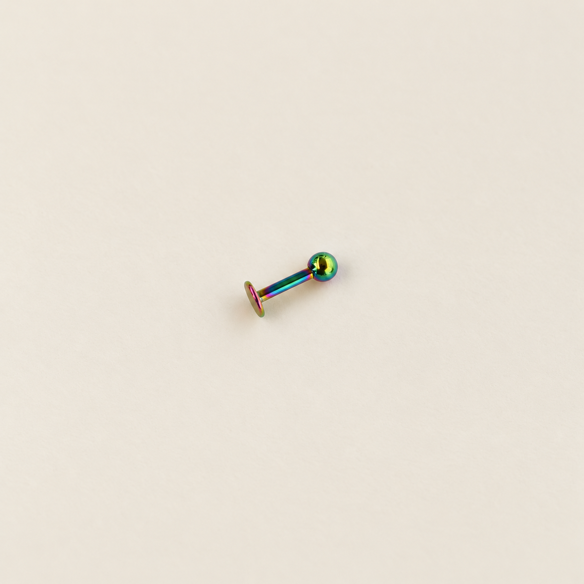 Flat Back Labret, 16G, 6mm, 8mm & 10mm, Gold, Silver, Black or Hologram, Single