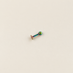 Flat Back Labret, 16G, 6mm, 8mm & 10mm, Gold, Silver, Black or Hologram, Single