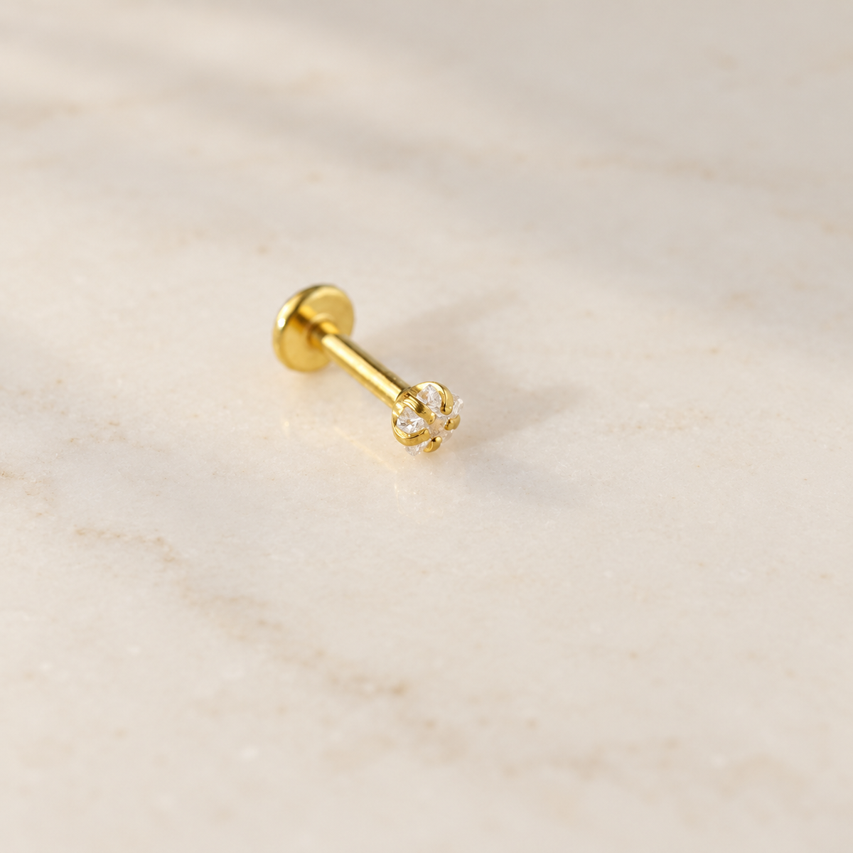 Gold star flat-back piercing stud