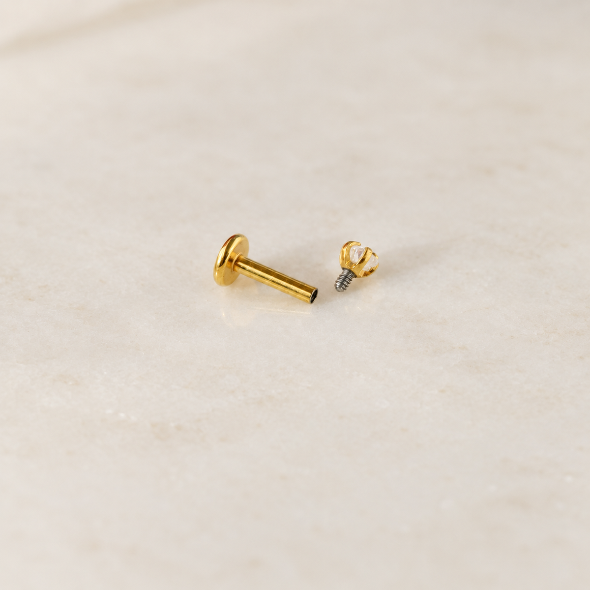 Gold star piercing stud removable top and post