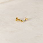 Gold star piercing stud removable top and post