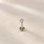 Silver star piercing stud upright detail