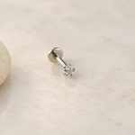 Silver star flat-back piercing stud