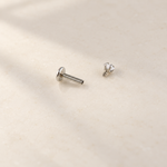 Silver star piercing stud removable top and post