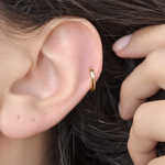 Gold or Silver Flat Cartilage Hoop Earring for Helix & Tragus, Single