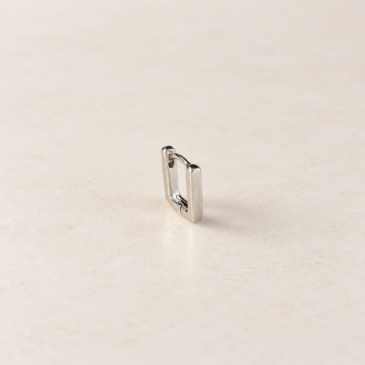 Square Hoop Ring, 7mm, Gold or Silver, Single