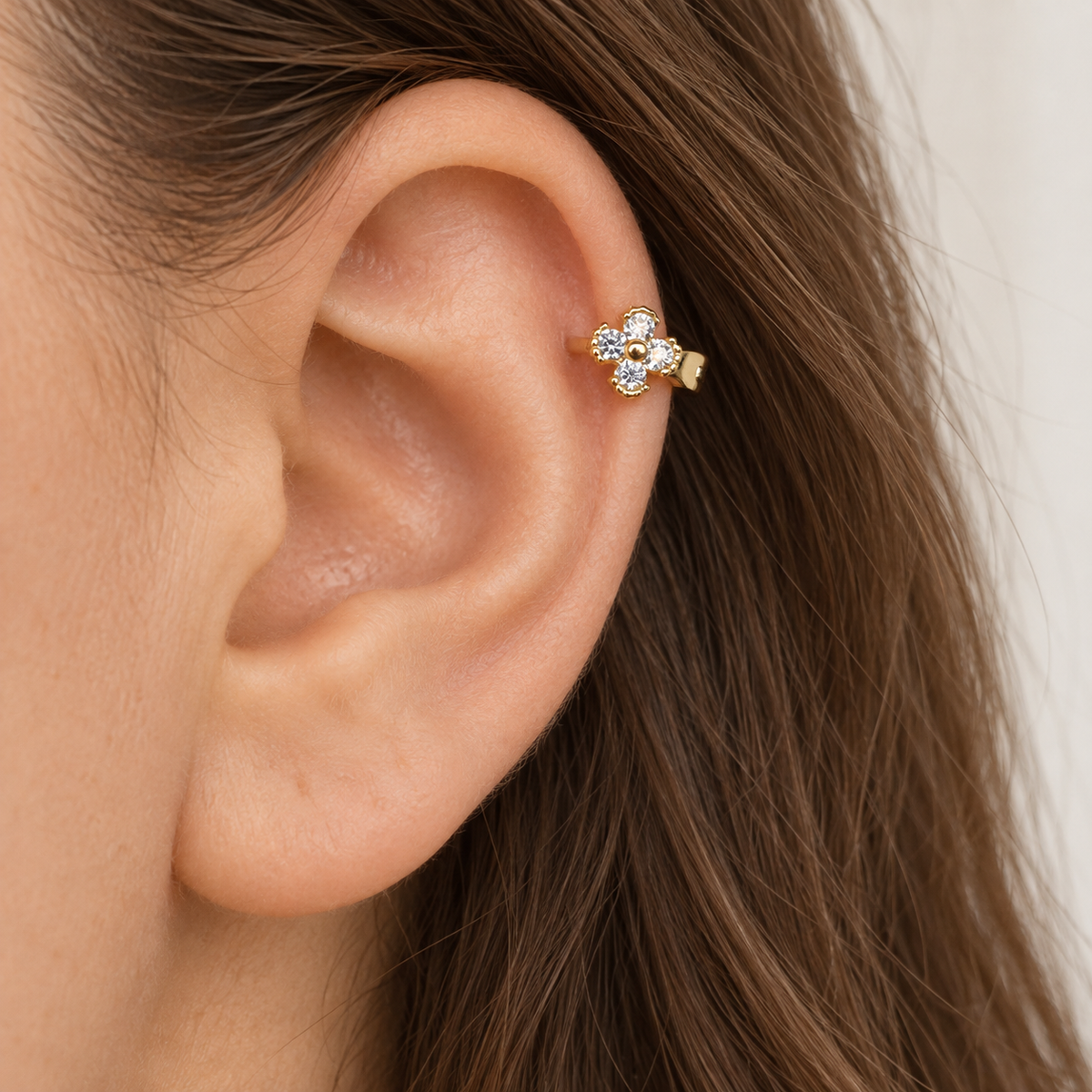 Flower Hoop Ring, 18G, 6mm, Multiple Colours, Single