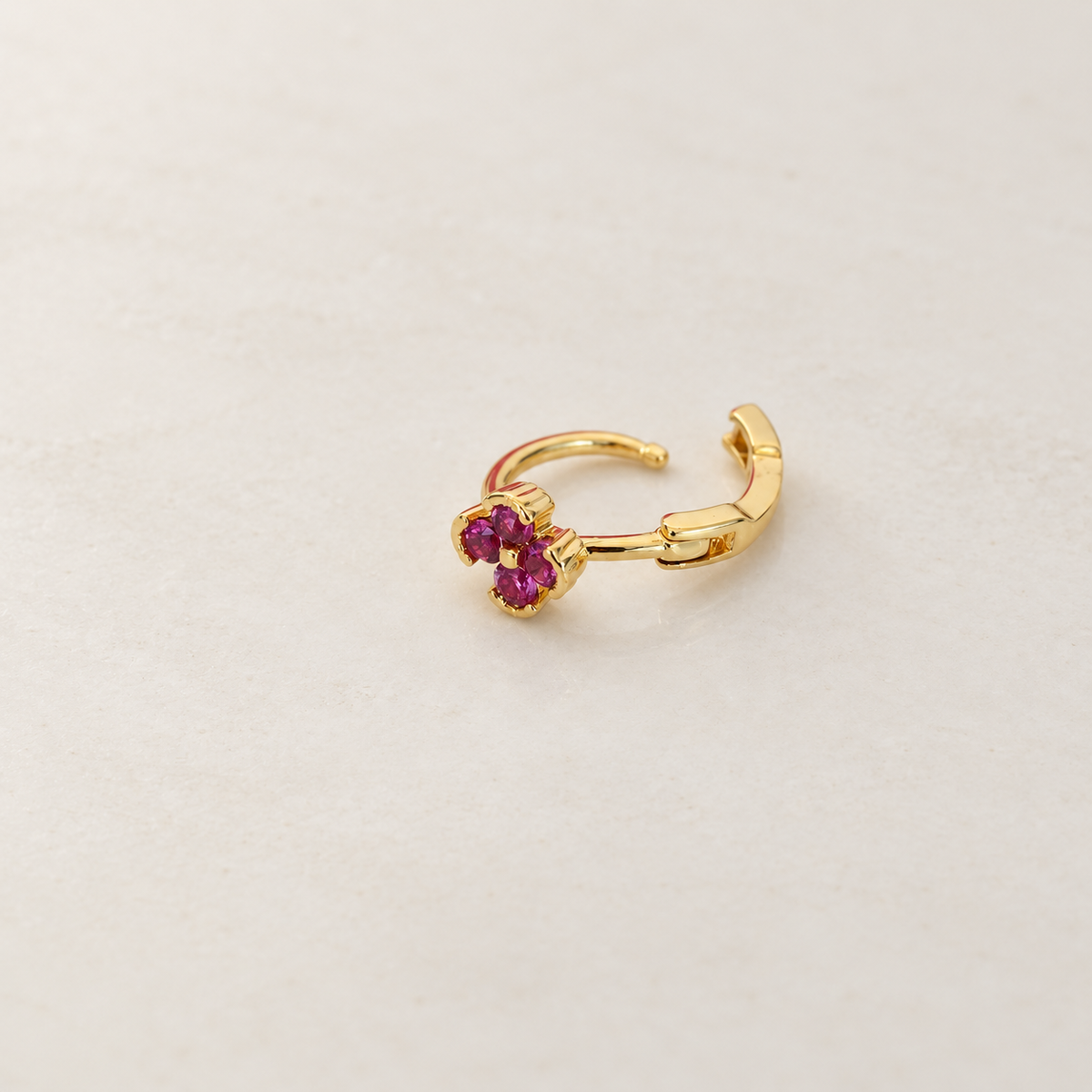 Flower Hoop Ring, 18G, 6mm, Multiple Colours, Single