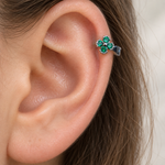 Flower Hoop Ring, 18G, 6mm, Multiple Colours, Single