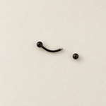 Black curved barbell with one ball end removed