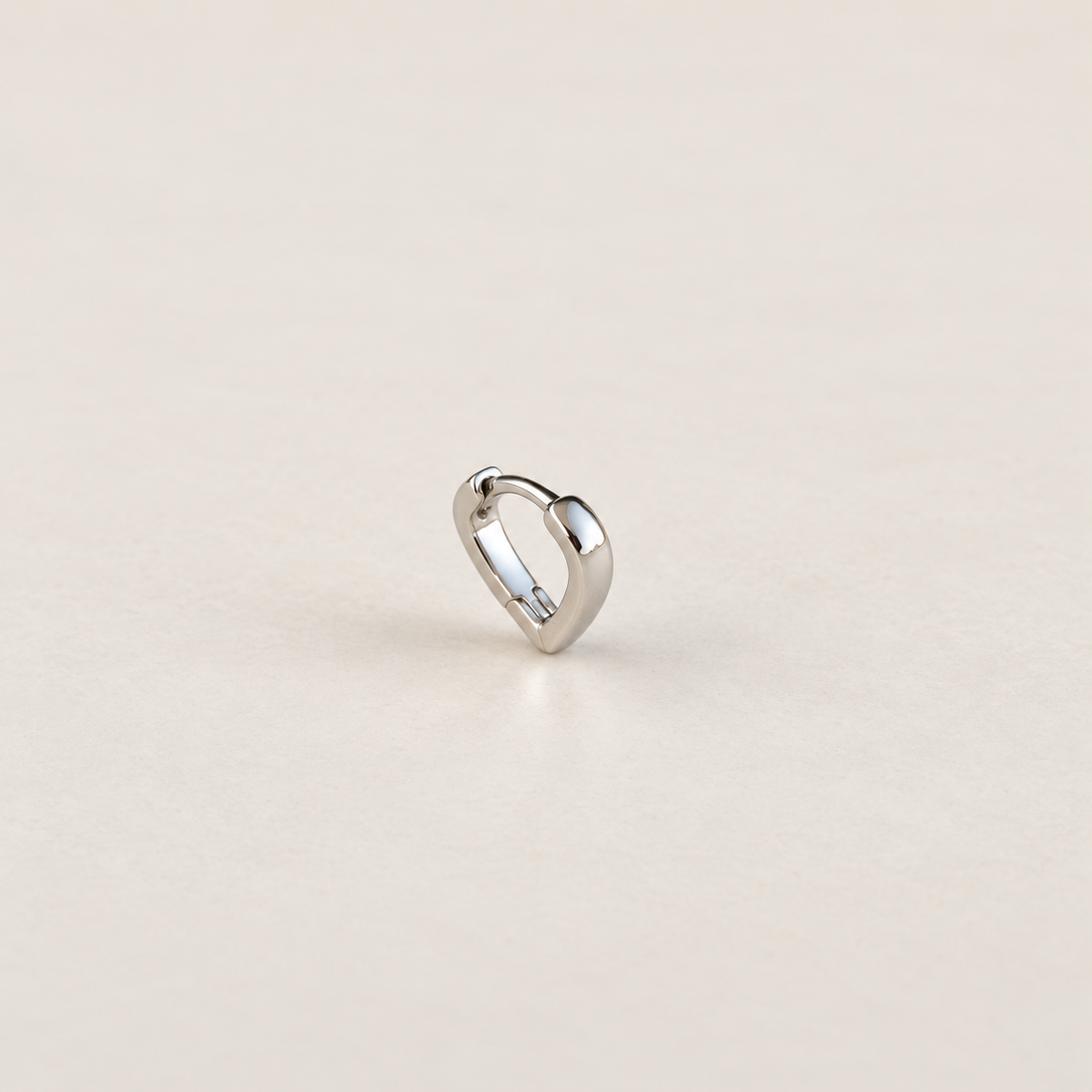 Heart Hoop Ring, 18G, 7mm, Gold or Silver, Single