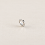 Heart Hoop Ring, 18G, 7mm, Gold or Silver, Single