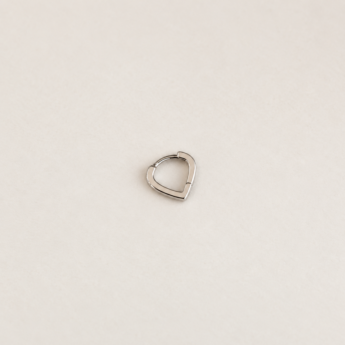 Heart Hoop Ring, 18G, 7mm, Gold or Silver, Single