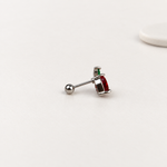 Apple Piercing Stud, 18G, 10mm, Red, Single