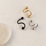 Twisted Spiral Piercing Ring, 16G, 6mm, Multiple Colours, Single - product view