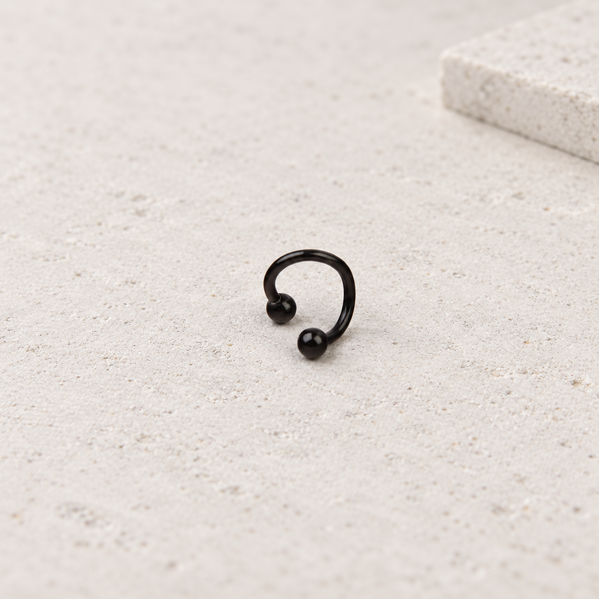 Twisted Spiral Piercing Ring, 16G, 6mm, Multiple Colours, Single - Black variant
