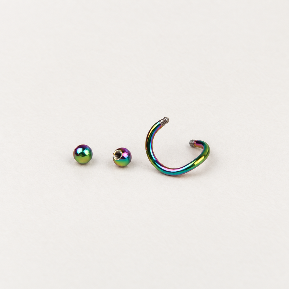 Twisted Spiral Piercing Ring, 16G, 6mm, Multiple Colours, Single - Hologram variant