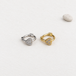 Gold and silver crystal mini heart hoop earrings