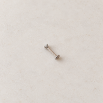 Silver solitaire flat-back piercing stud, product view — Toku LONDON