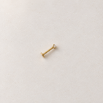 Gold solitaire flat-back piercing stud, product view — Toku LONDON