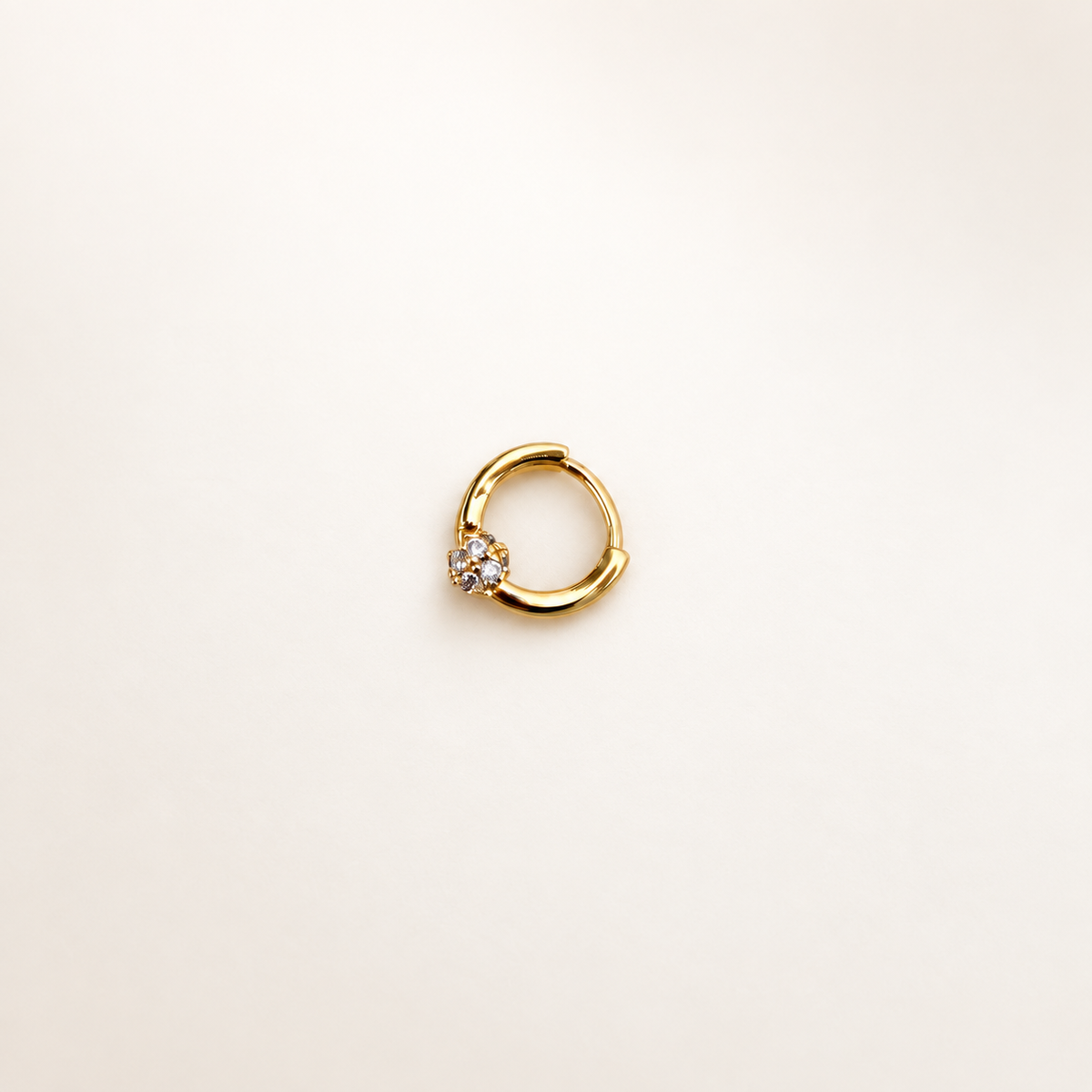 Zircon Hoop Ring, 8mm, Gold or Silver, Single