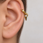 Spiked Zircon Hoop Ring with Drop Spike, 18G, 8mm, Gold or Silver, Single