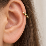 Spiked Zircon Hoop Ring with Drop Spike, 18G, 8mm, Gold or Silver, Single