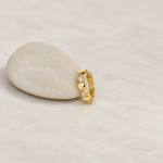 Mini Heart Hoop Ring, 8mm, Gold or Silver, Single