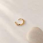 Mini Heart Hoop Ring, 8mm, Gold or Silver, Single