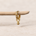 Zircon Ball Dangle Hoop Ring, 18G, 8mm, Gold or Silver, Single