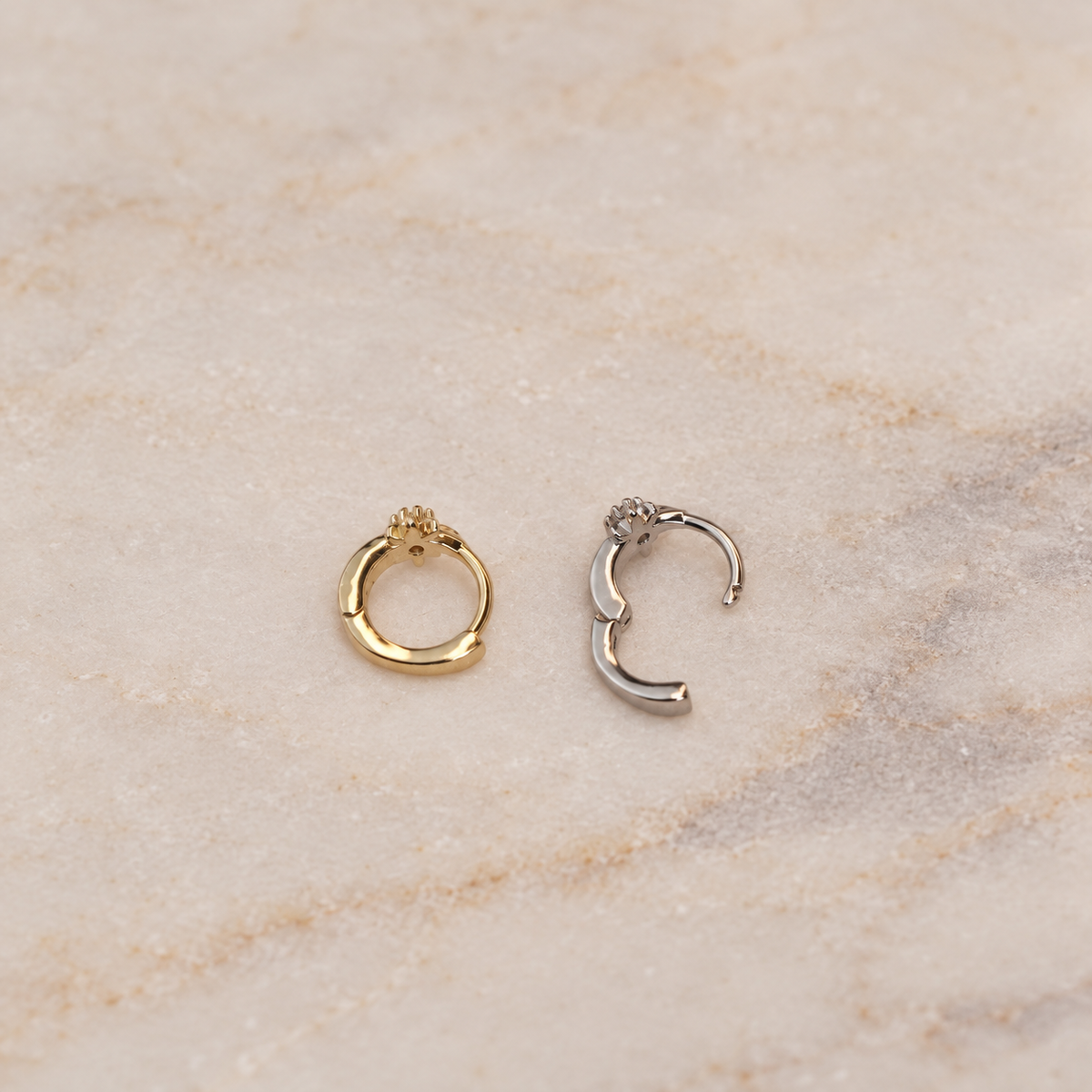 Polar Star Gold or Silver Zircon Star Cartilage Earring for Helix & Tragus, Pair