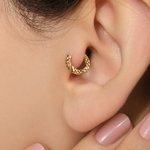 Laser Cut Hoop Ring, 18G, 6mm, Gold, Single