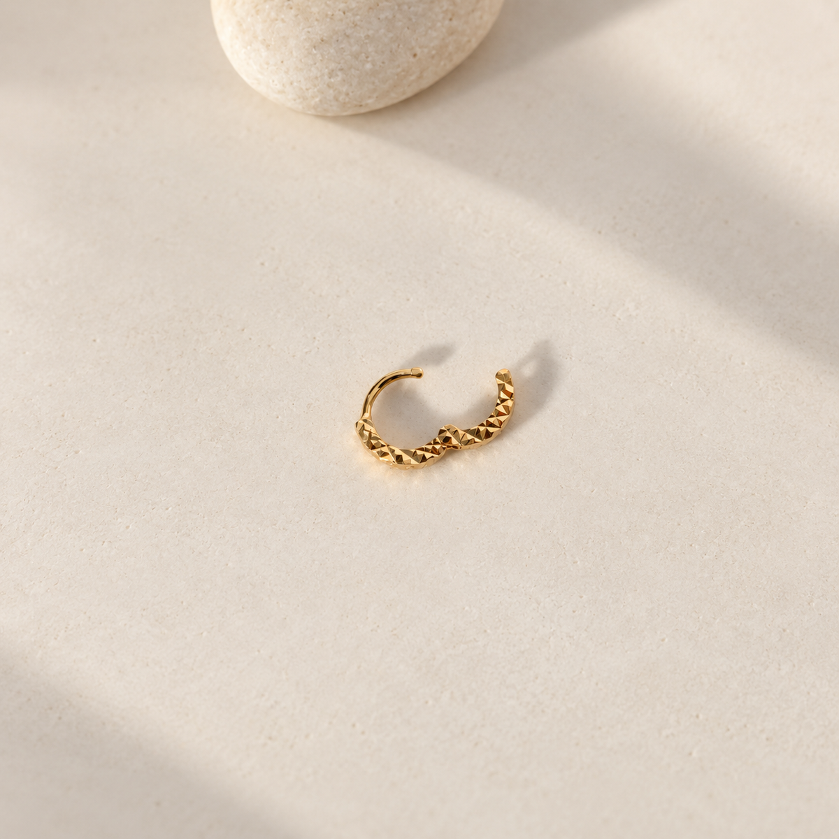 Laser Cut Hoop Ring, 18G, 6mm, Gold, Single