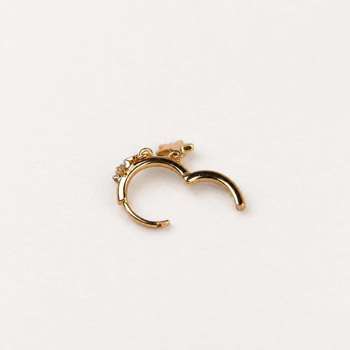 Star Hoop Ring, 9mm, Gold, Single