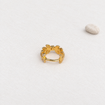 Leaf Cartilage Hoop Earrings for Helix & Tragus, Gold or Silver, Pair