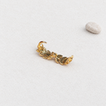 Leaf Cartilage Hoop Earrings for Helix & Tragus, Gold or Silver, Pair