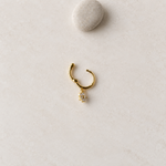 Flower Hoop Ring, 7mm, Gold, Single