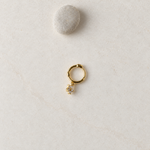 Flower Hoop Ring, 7mm, Gold, Single