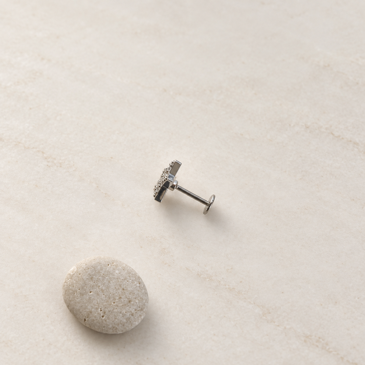 Star Piercing Stud, 18G, 6mm, Silver, Single