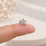 Star Piercing Stud, 18G, 6mm, Silver, Single