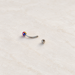 Multicolour Zircon Cluster Piercing Stud, 16G, 8mm, Silver, Single