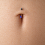 Multicolour Zircon Cluster Piercing Stud, 16G, 8mm, Silver, Single