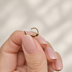Heart Hoop Ring, 6mm, Gold or Silver, Single