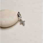 Cross Hoop Ring, 6mm, Gold or Silver, Single