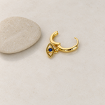 Eye Hoop Ring, 8mm, Gold or Silver, Single