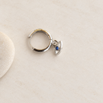 Eye Hoop Ring, 8mm, Gold or Silver, Single